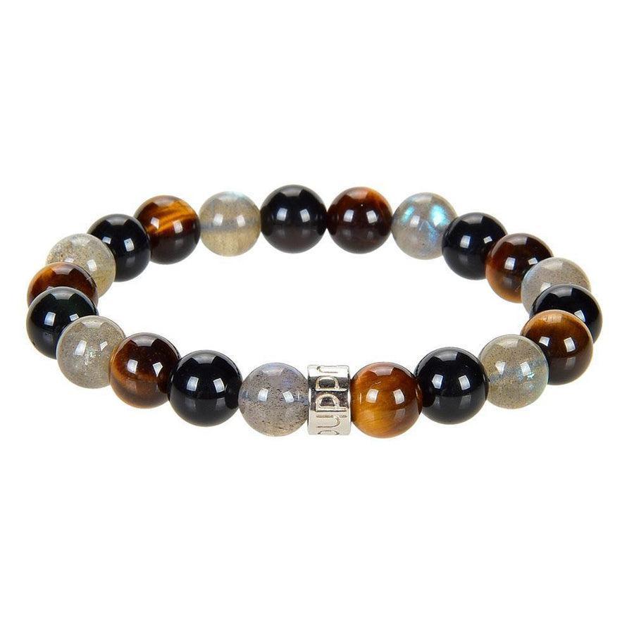 Bracelet de « Protection extrême » en Labradorite, Obsidienne Noire et Oeil de Tigre