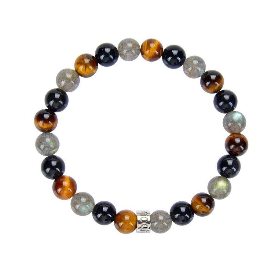 Bracelet de « Protection extrême » en Labradorite, Obsidienne Noire et Oeil de Tigre