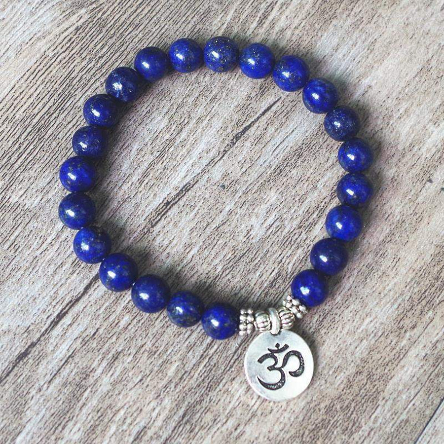 Bracelet «Om» en lapis lazuli