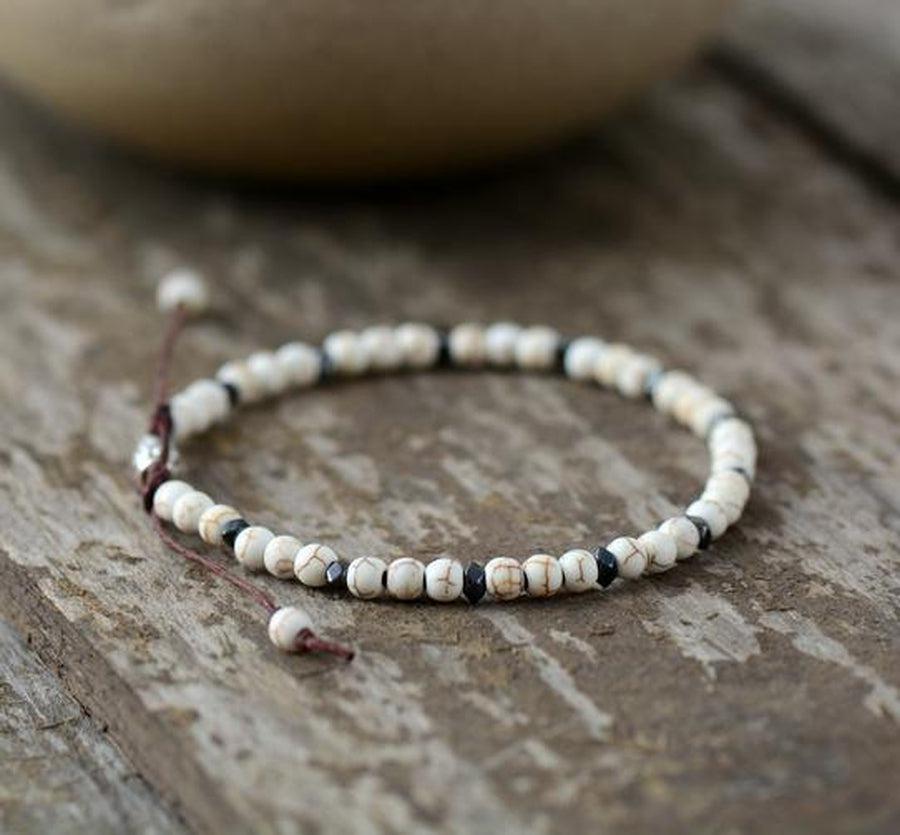 Bracelet Shamballa en Turquoise ou Howlite blanche