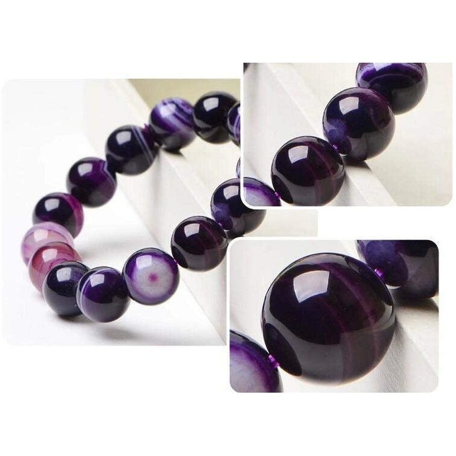 Bracelet «spiritualité» en Agates Violette