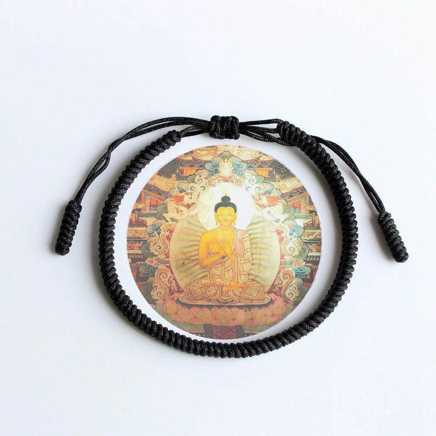 Bracelet tibétain de chance noir profond