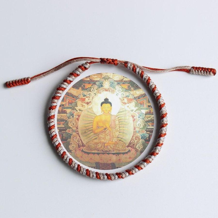 Bracelet tibétain nœud de la chance bicolore