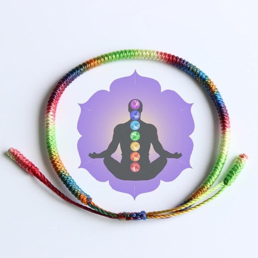 Bracelet tibétain nœud de la chance des 7 chakras