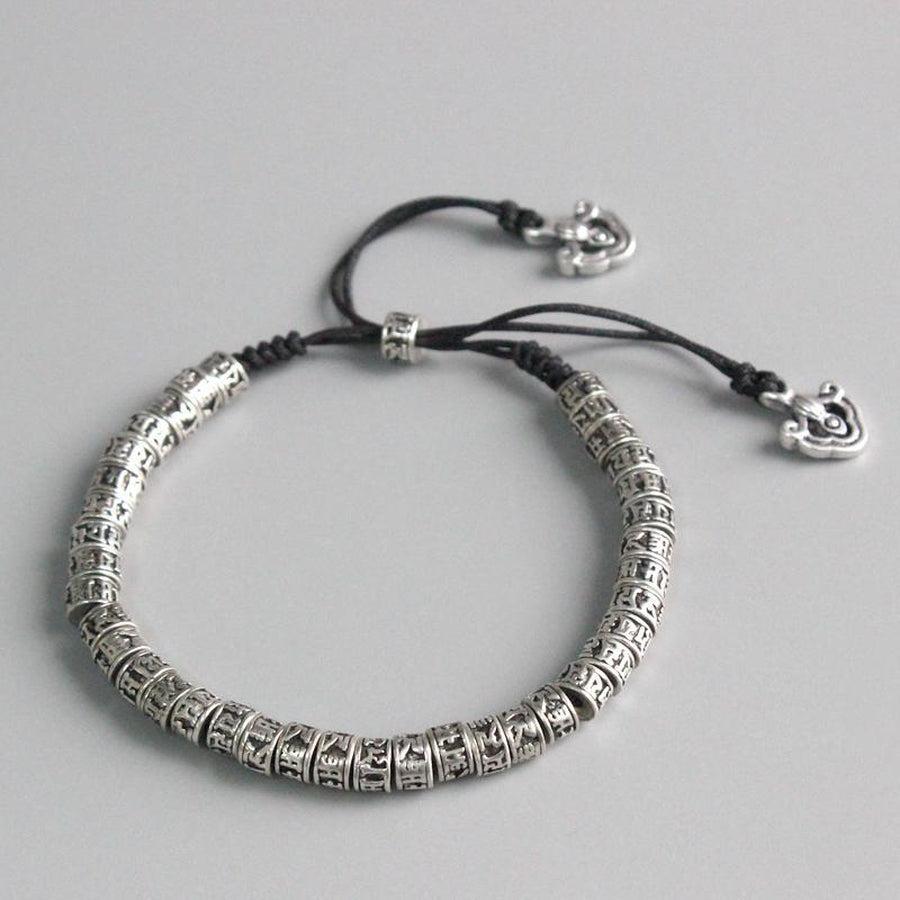 Bracelet Tibétain « Om Mani Padme Hum » en cuivre blanc