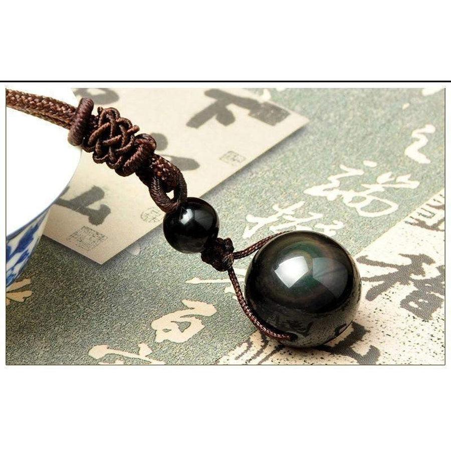 Collier avec pendentif en Obsidienne Oeil Celeste
