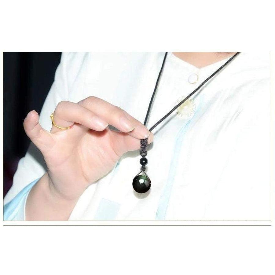 Collier avec pendentif en Obsidienne Oeil Celeste
