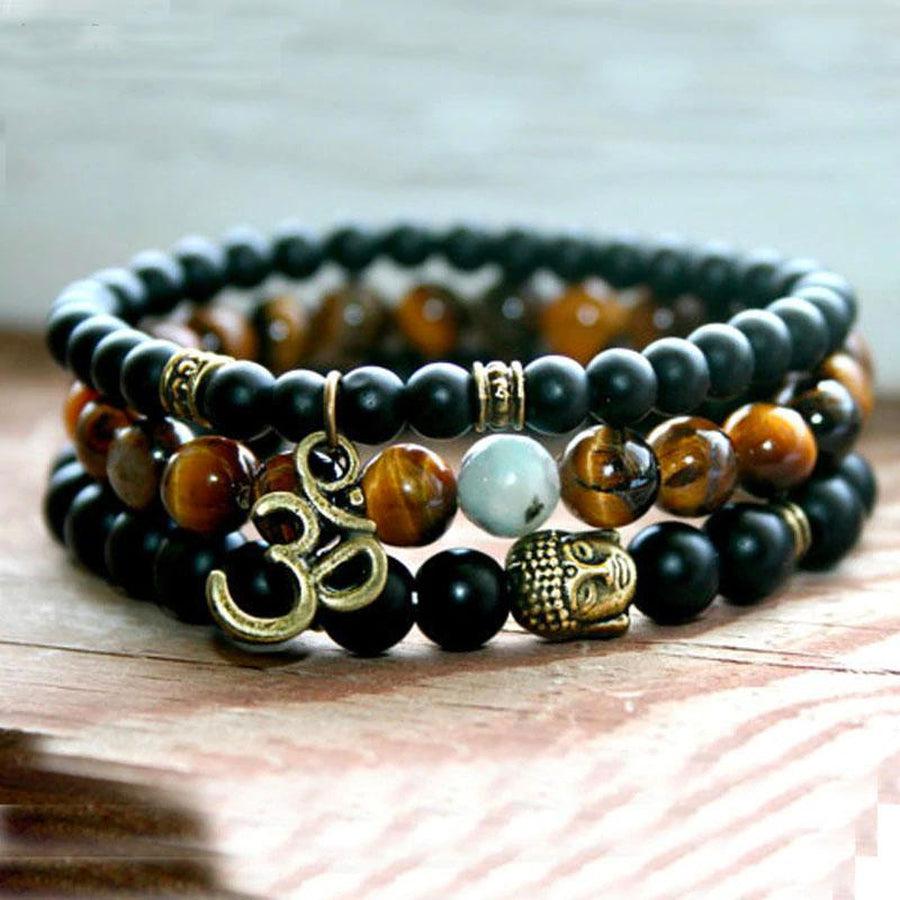 Ensemble de 3 bracelets «Confiance, Protection et Anti-Stress»