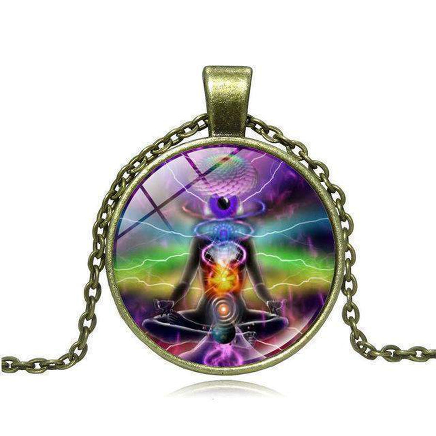 Pendentif en verre des 7 Chakras