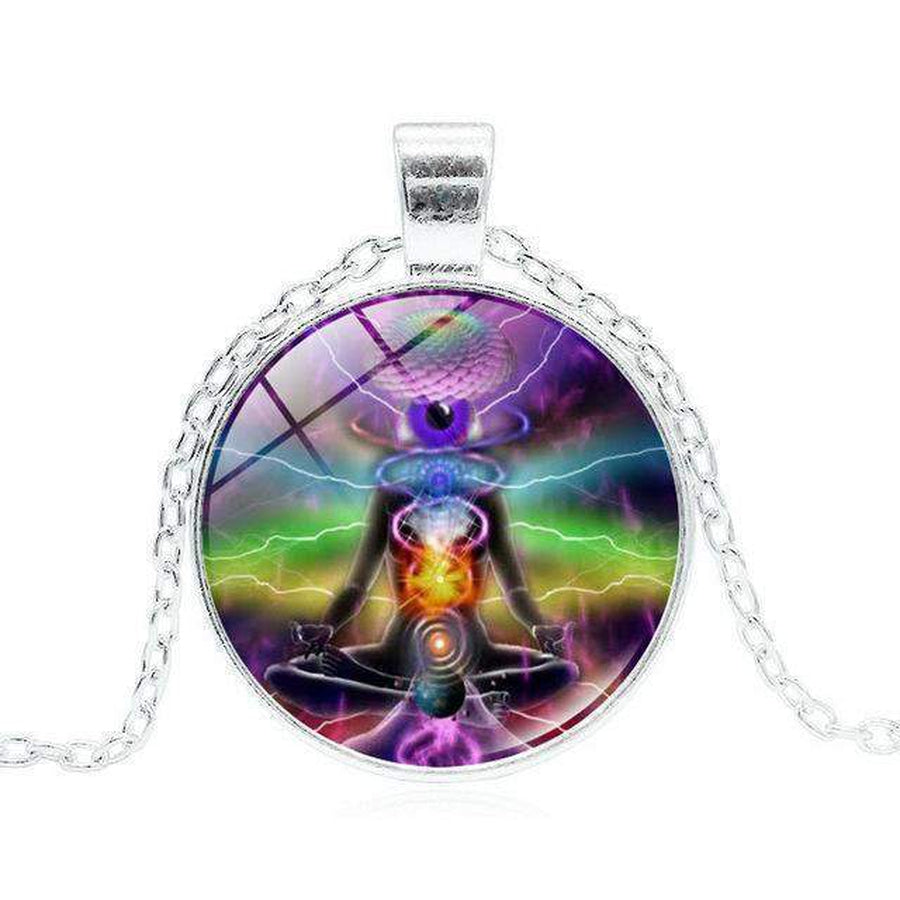 Pendentif en verre des 7 Chakras