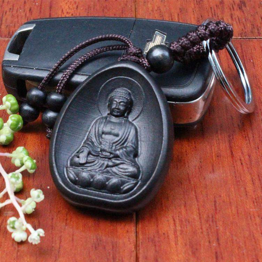 Porte clés Amitabha Bouddha noir