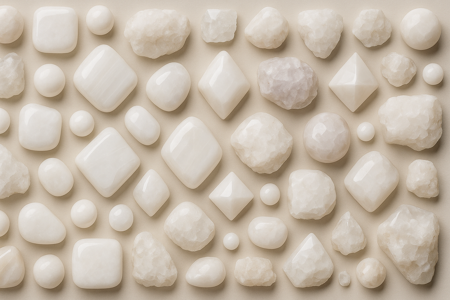 Les pierres de couleur blanche