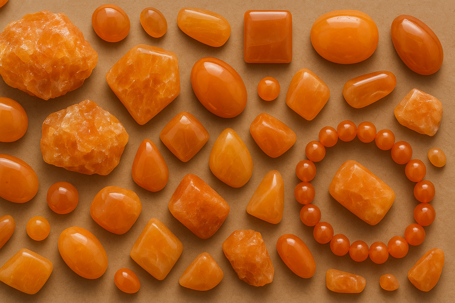 Les pierres de couleur orange