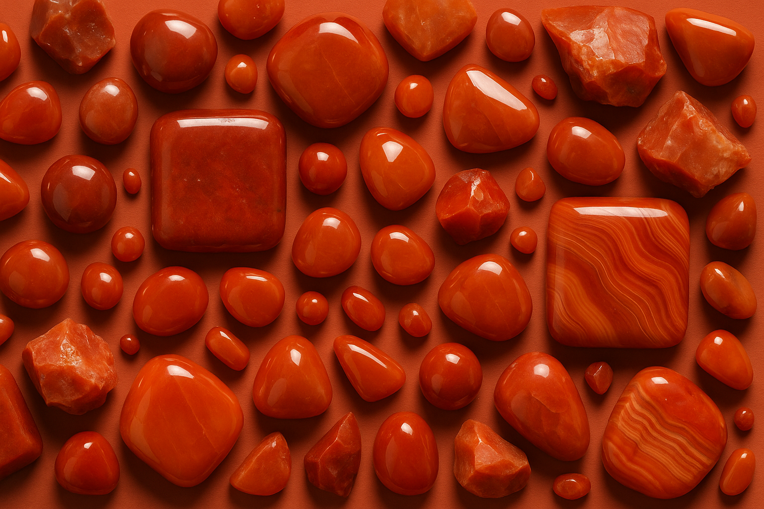 Les pierres de couleur rouge