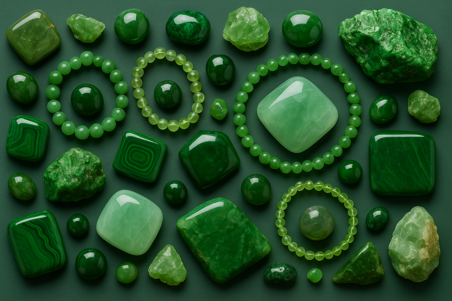 Les pierres de couleur verte