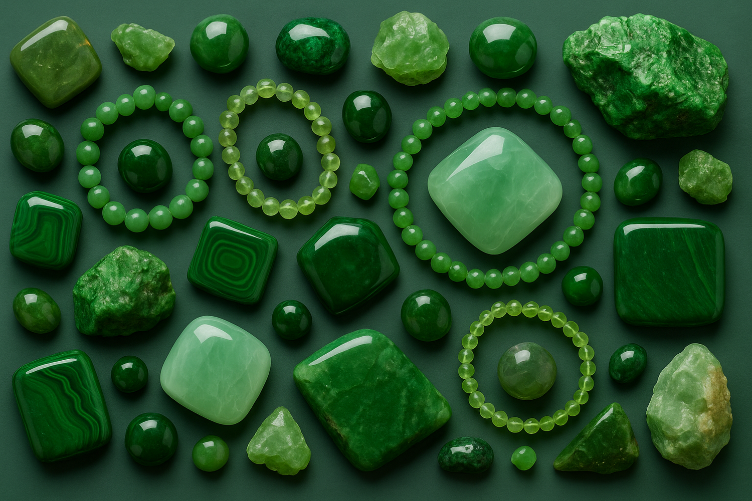 Les pierres de couleur verte