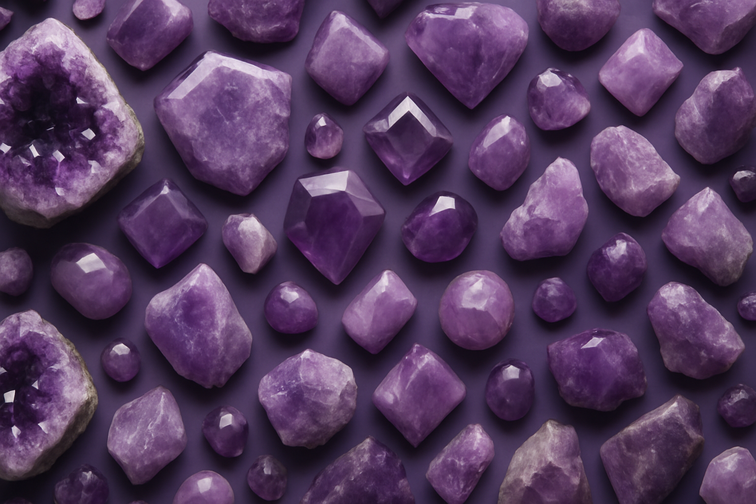 Les pierres de couleur violette