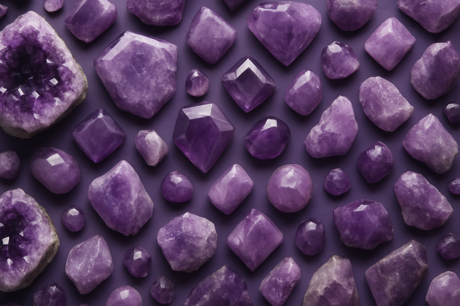 Les pierres de couleur violette