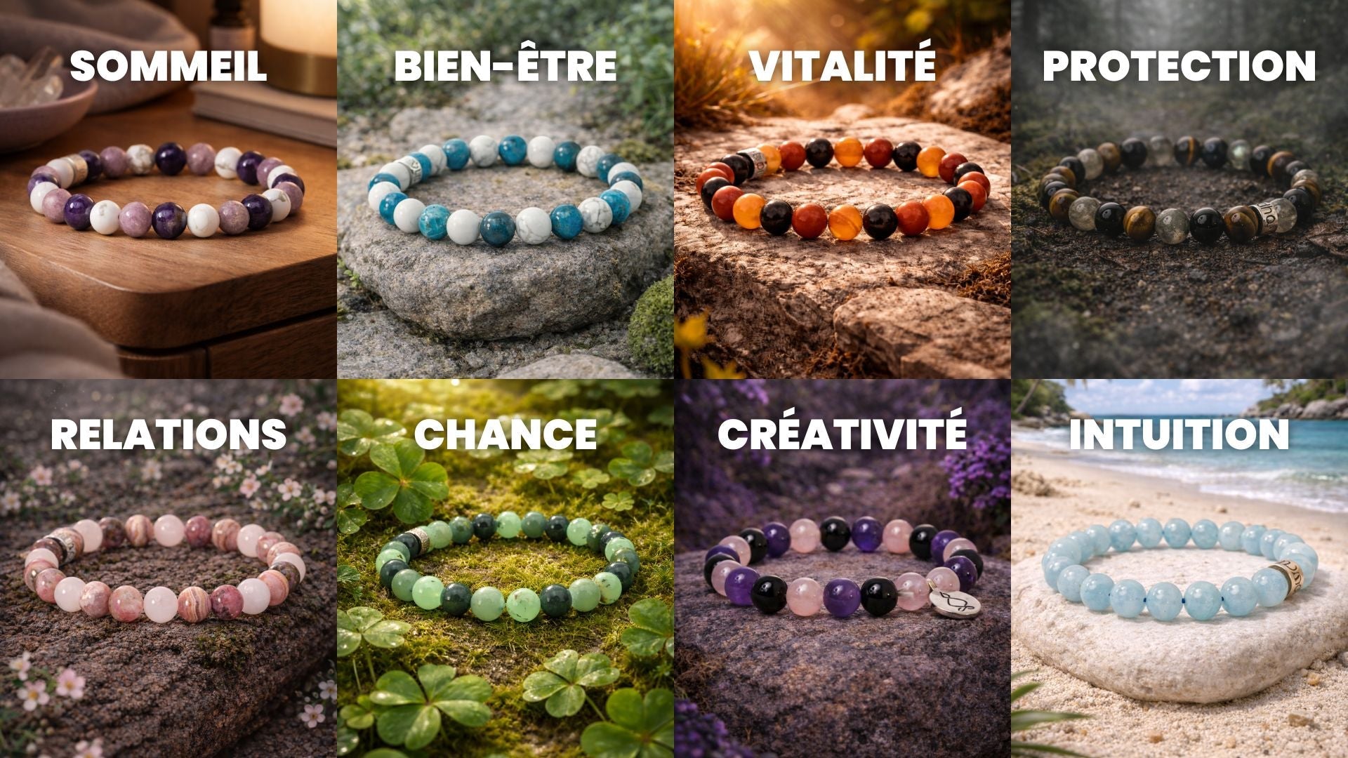 Bracelets Premium MyBouddha en pierres naturelles certifiées