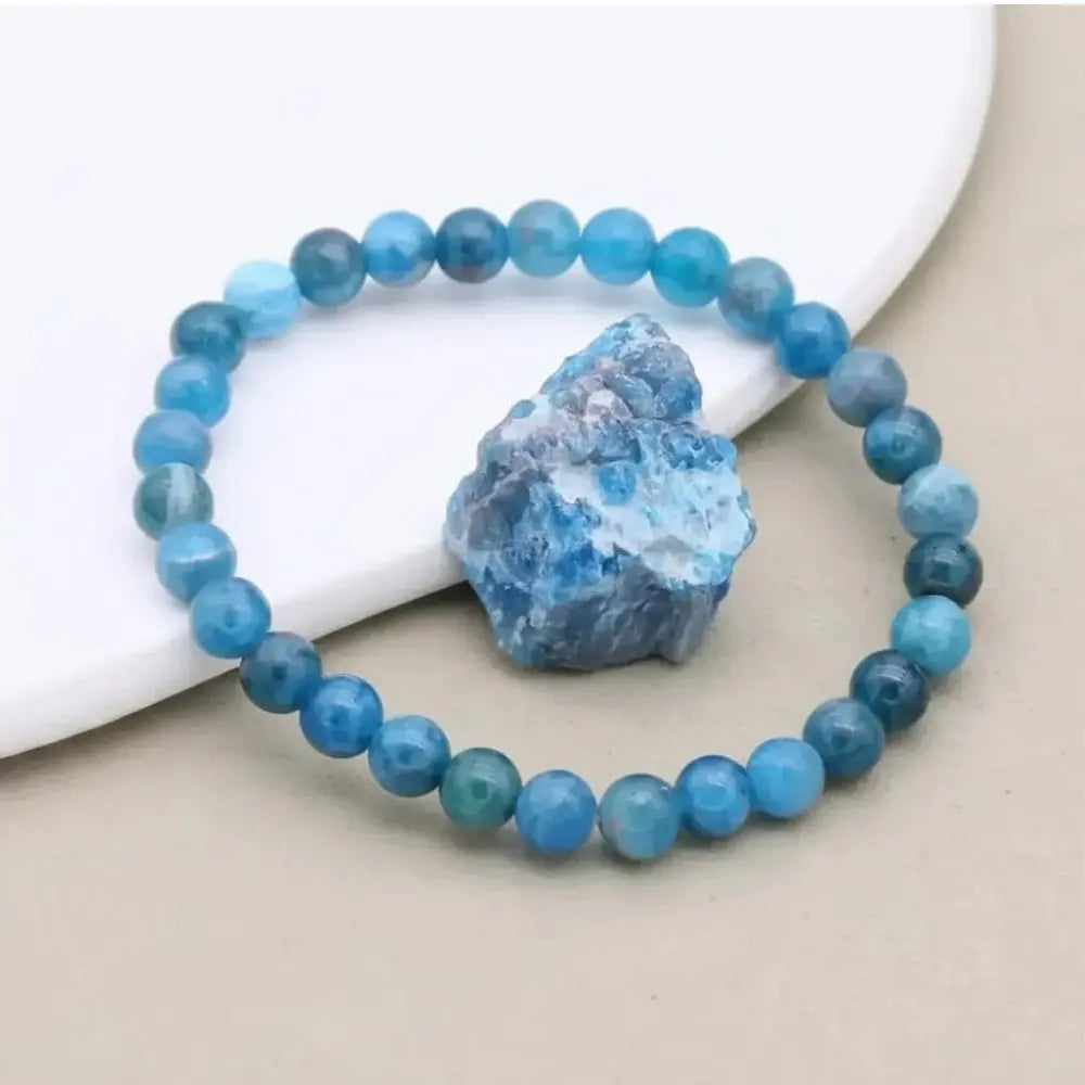 Bracelet «Minceur» en Apatite pour la perte de poids - Perles 6 mm
