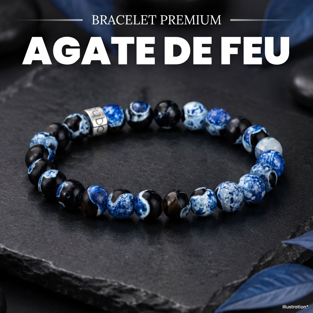 Bracelet « Harmonie » en Agate de Feu Bleue