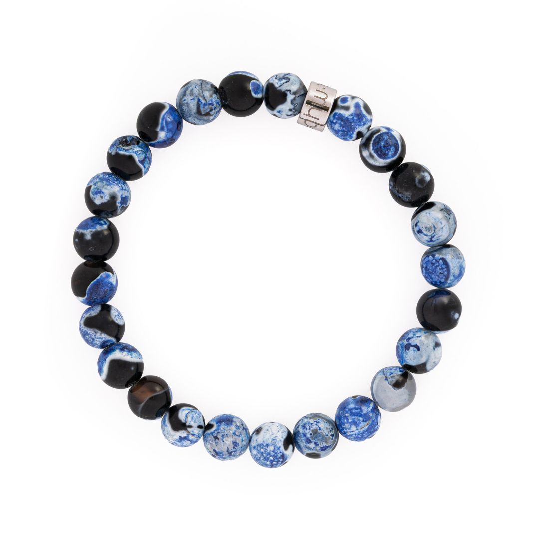 Bracelet « Harmonie » en Agate de Feu Bleue