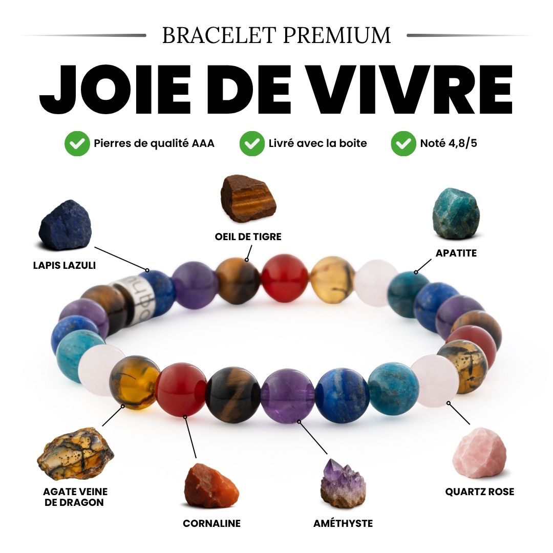 Bracelet « Joie de Vivre » en pierres naturelles