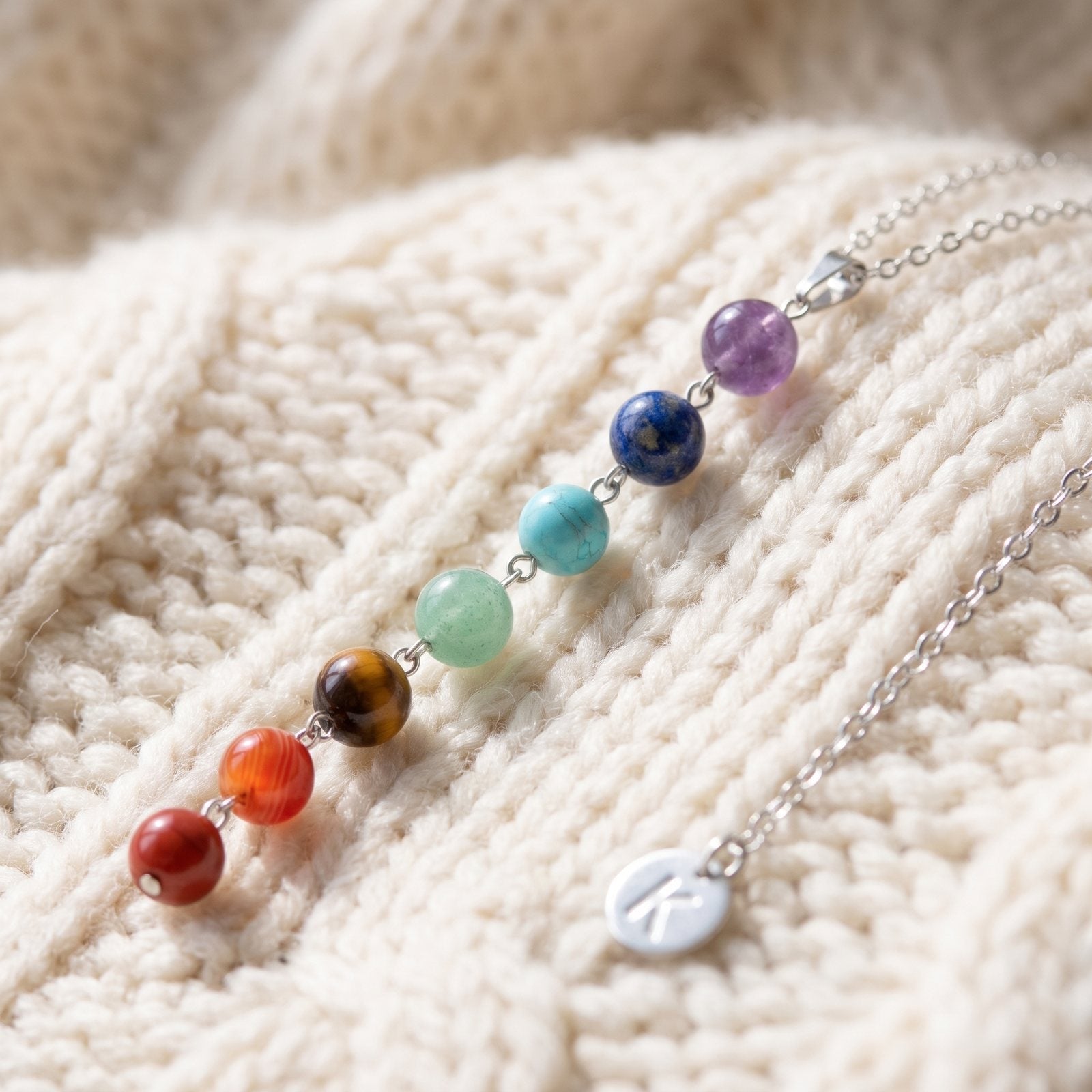 Collier "Perles des 7 Chakras"