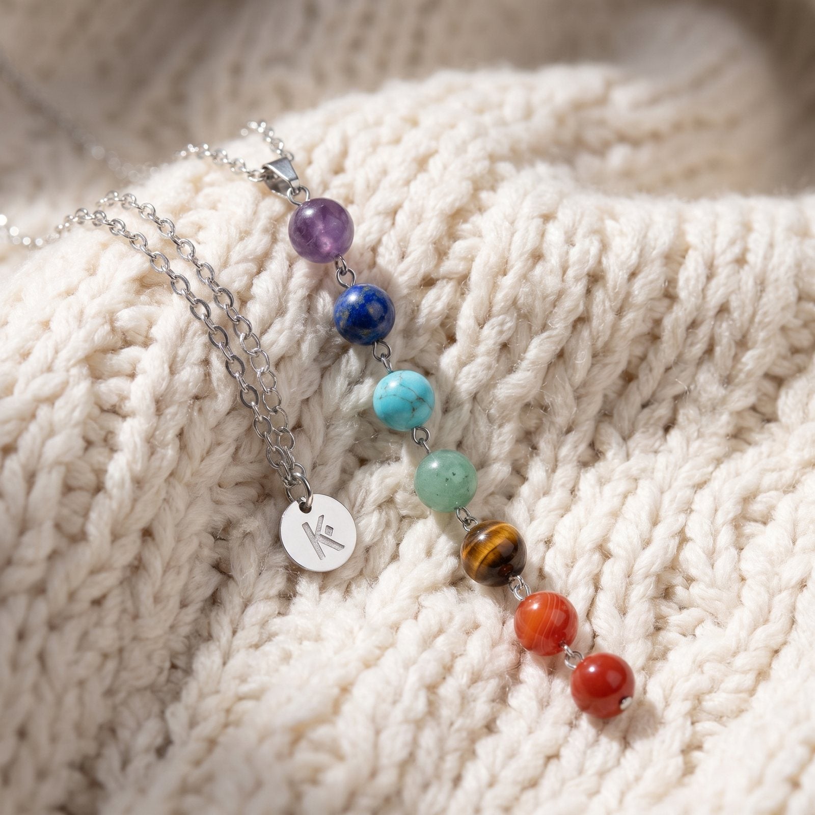 Collier "Perles des 7 Chakras"