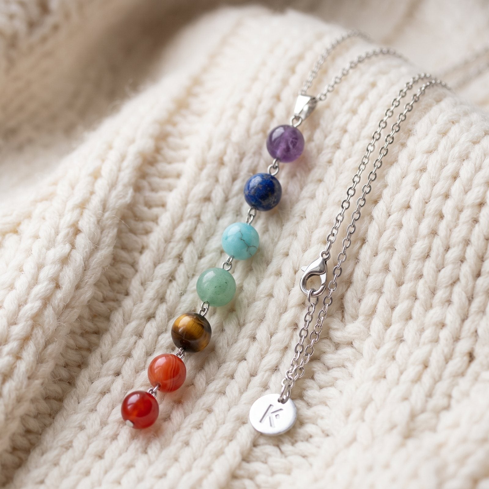 Collier "Perles des 7 Chakras"
