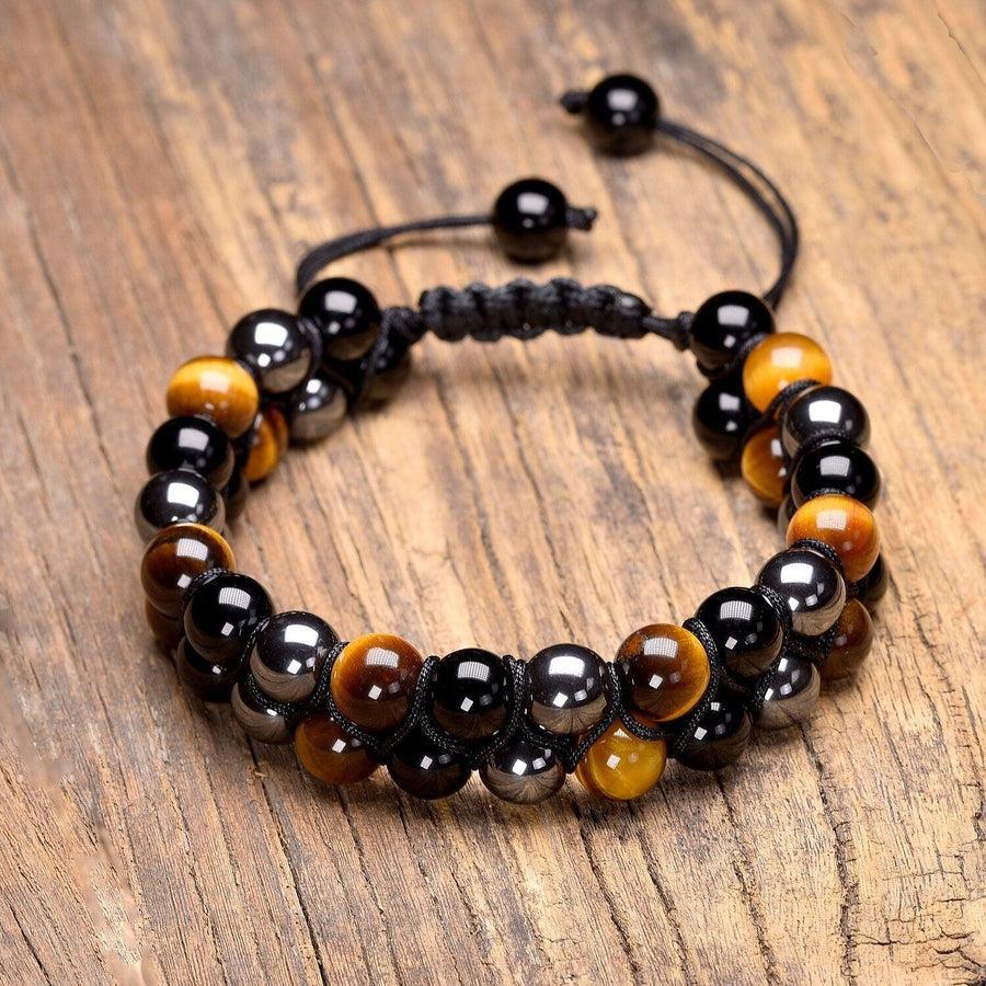 bracelet jonc FRED onyx/oeil de tigre et argent massif bracelet jonc FRED onyx/oeil de tigre et argent massif