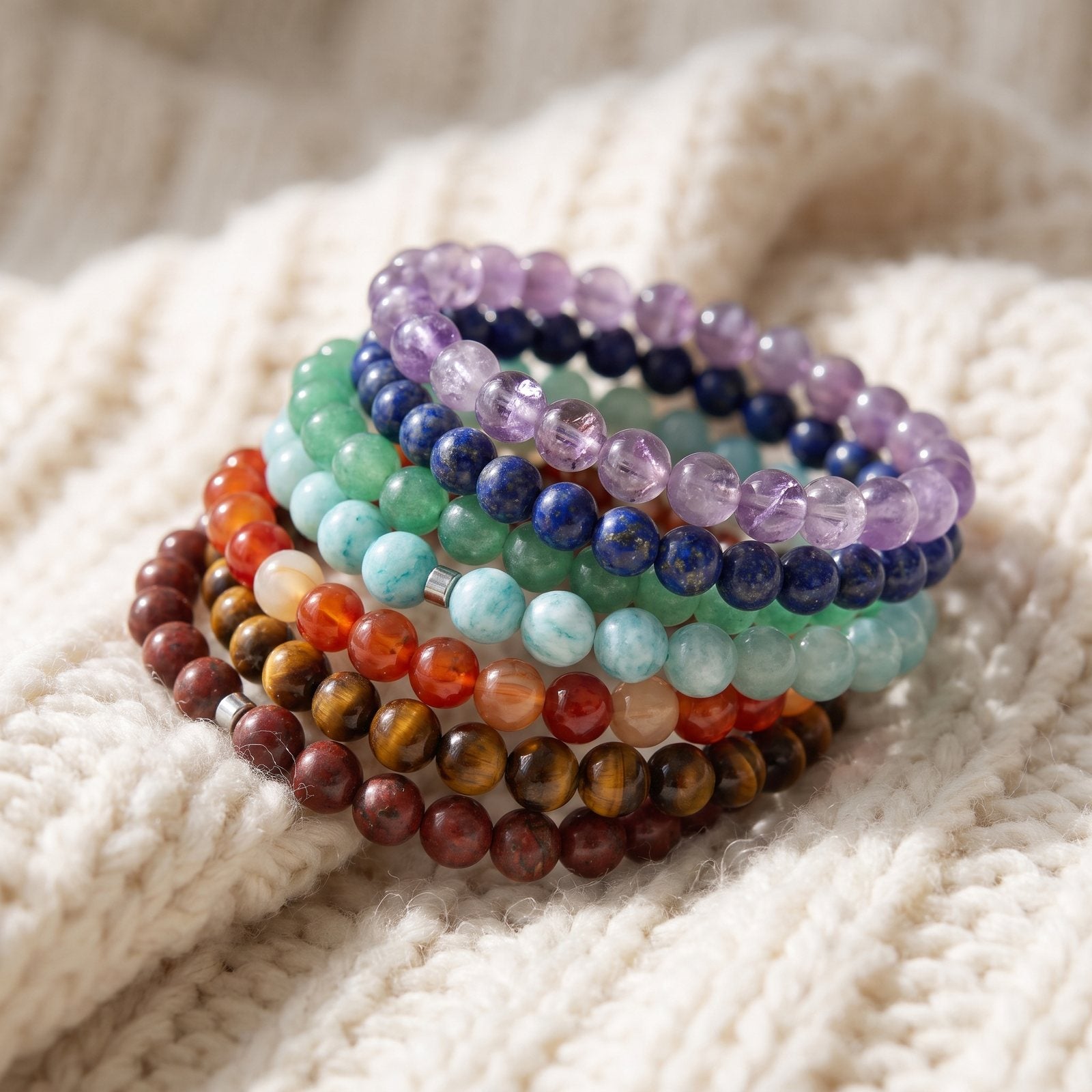 Lot de 7 Mini Bracelets "Energie des 7 Chakras"