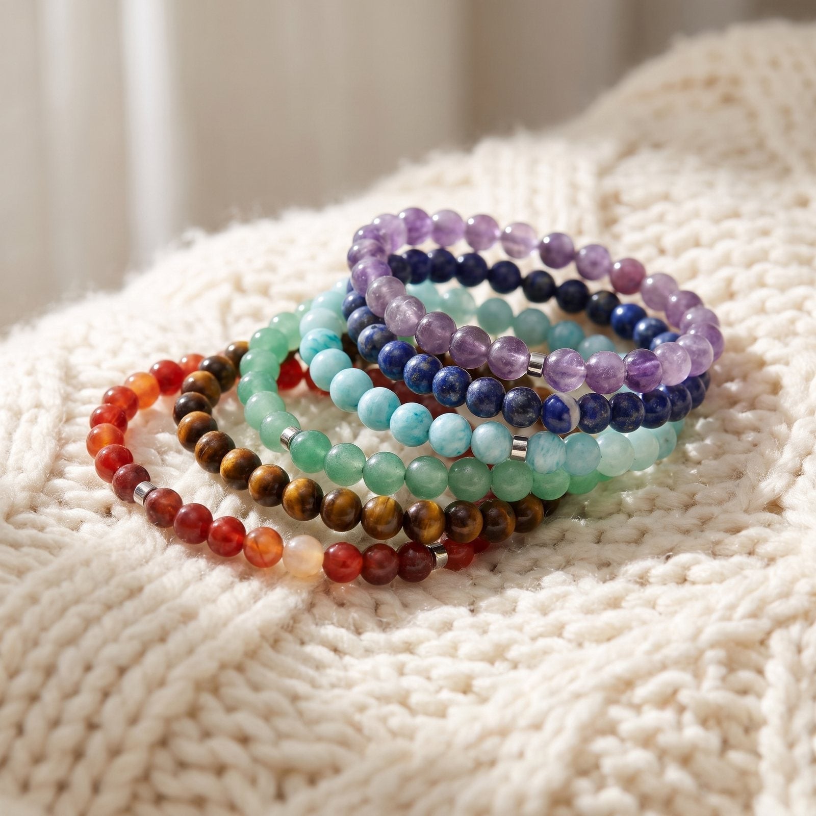 Lot de 7 Mini Bracelets "Energie des 7 Chakras"