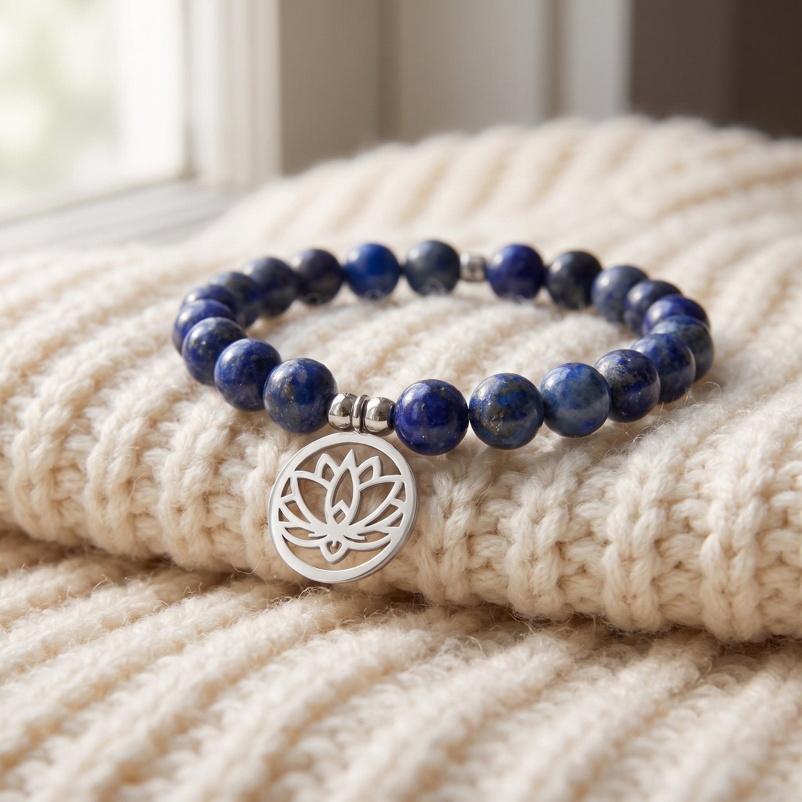 Bracelet "Expression & Confiance" en Lapis Lazuli