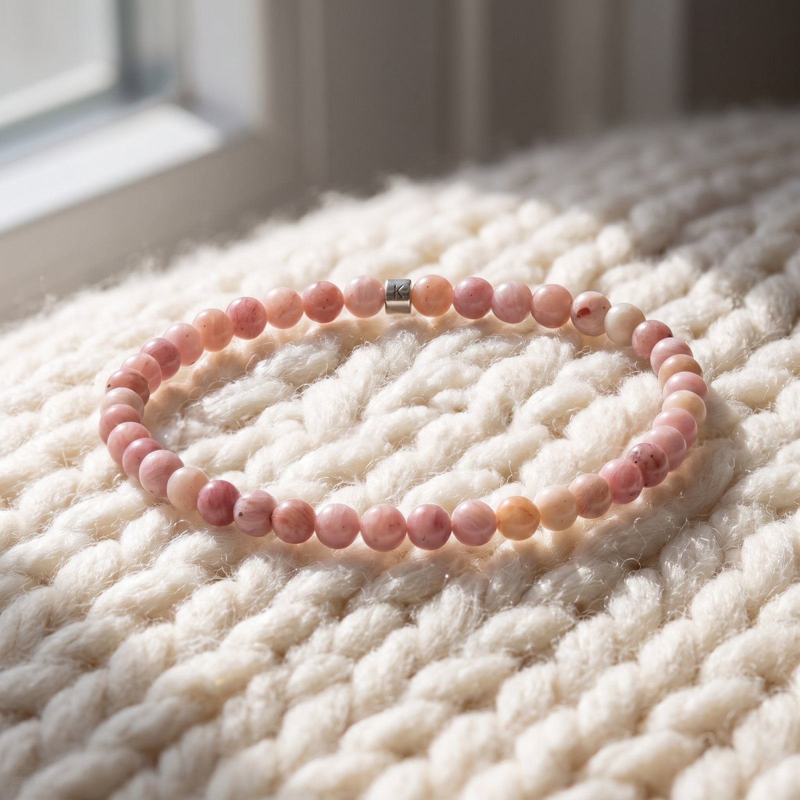 Mini Bracelet en Rhodonite Claire "Energie"