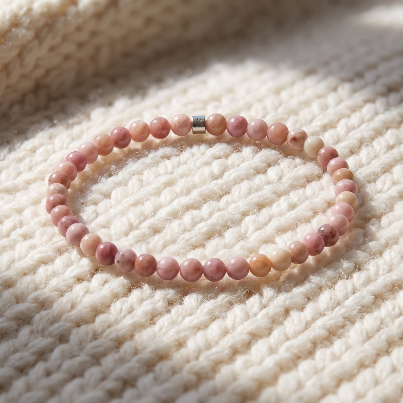 Mini Bracelet en Rhodonite Claire "Energie"