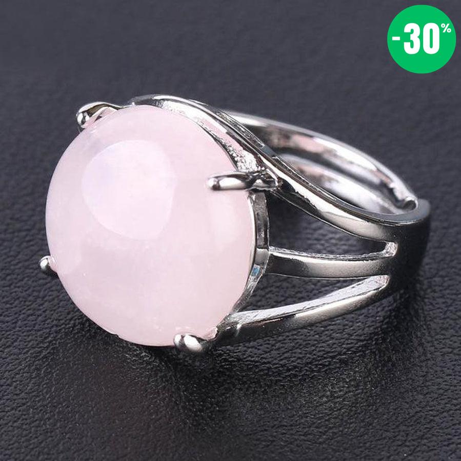 Bague cabochon en pierre sertie griffes