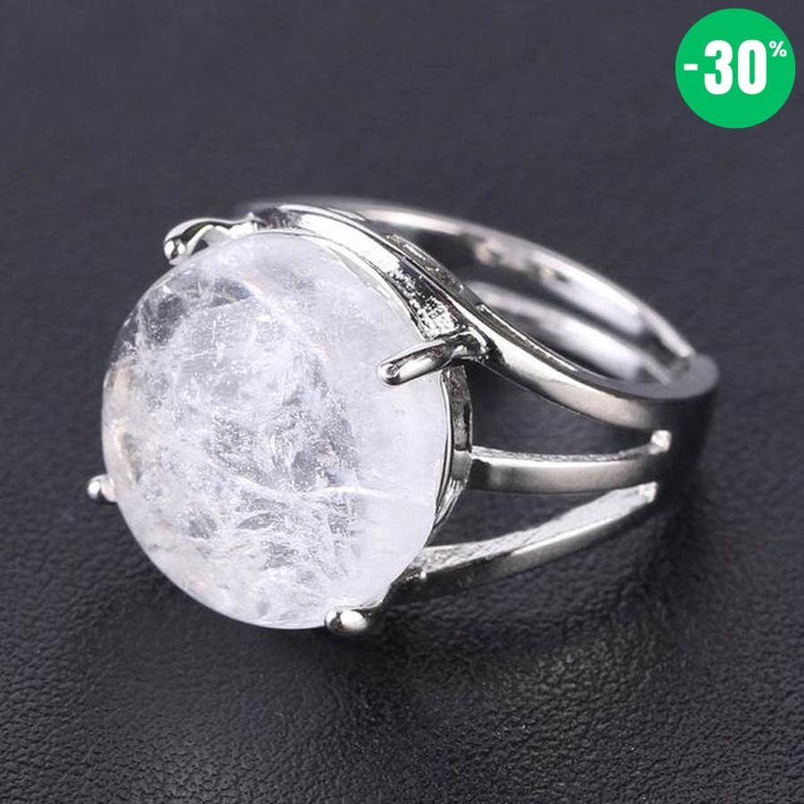 Bague cabochon en pierre sertie griffes