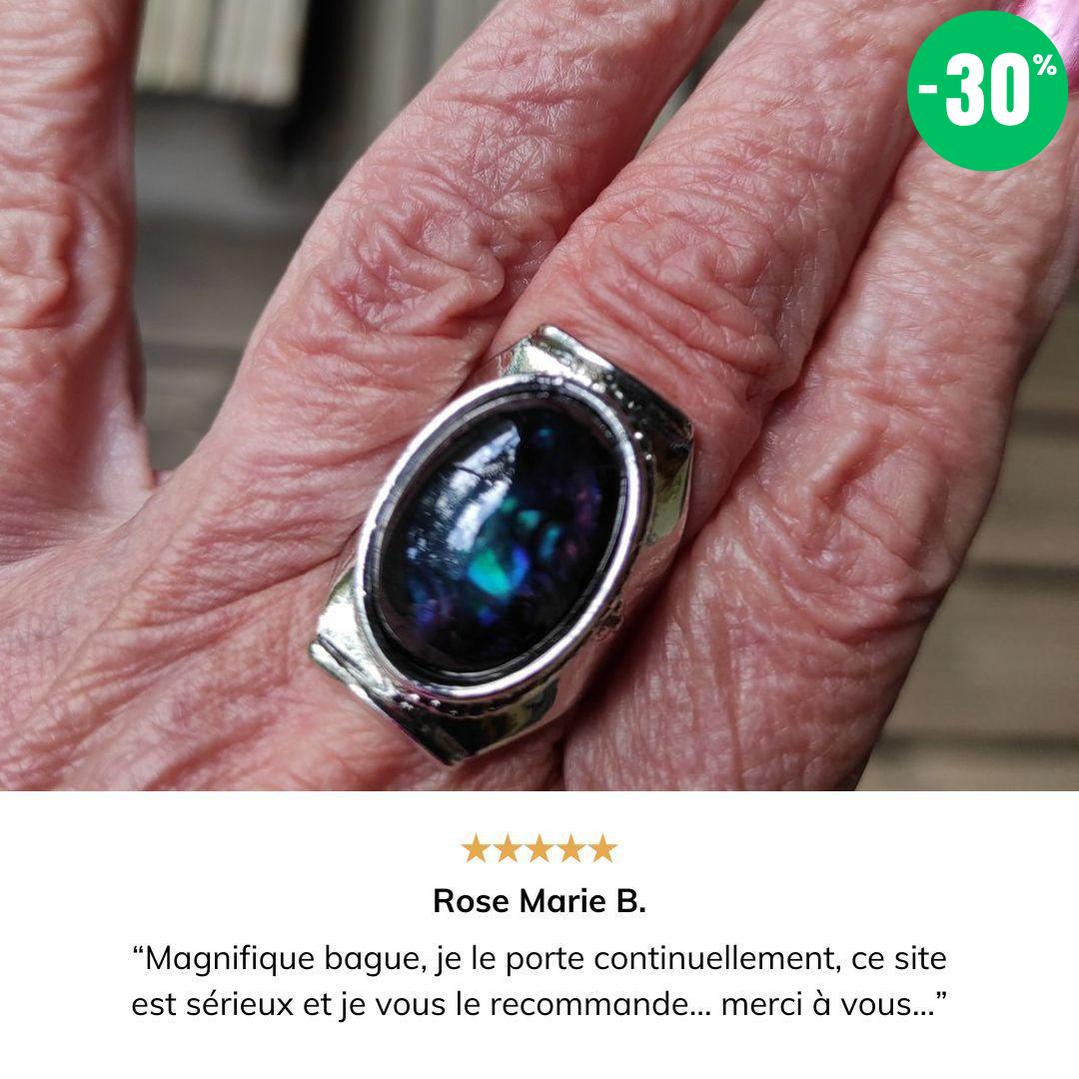 Bague de style antique en Labradorite (taille ajustable)