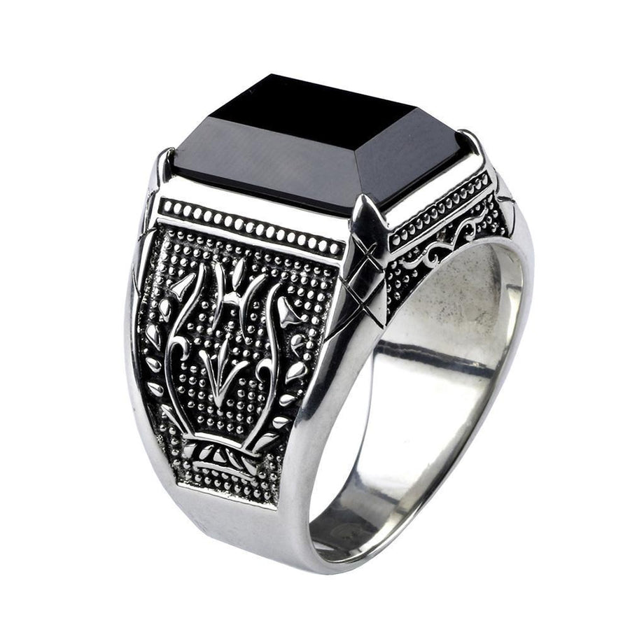 Bague en Argent 925 et Obsidienne