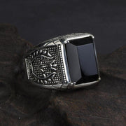 Bague en Argent 925 et Obsidienne