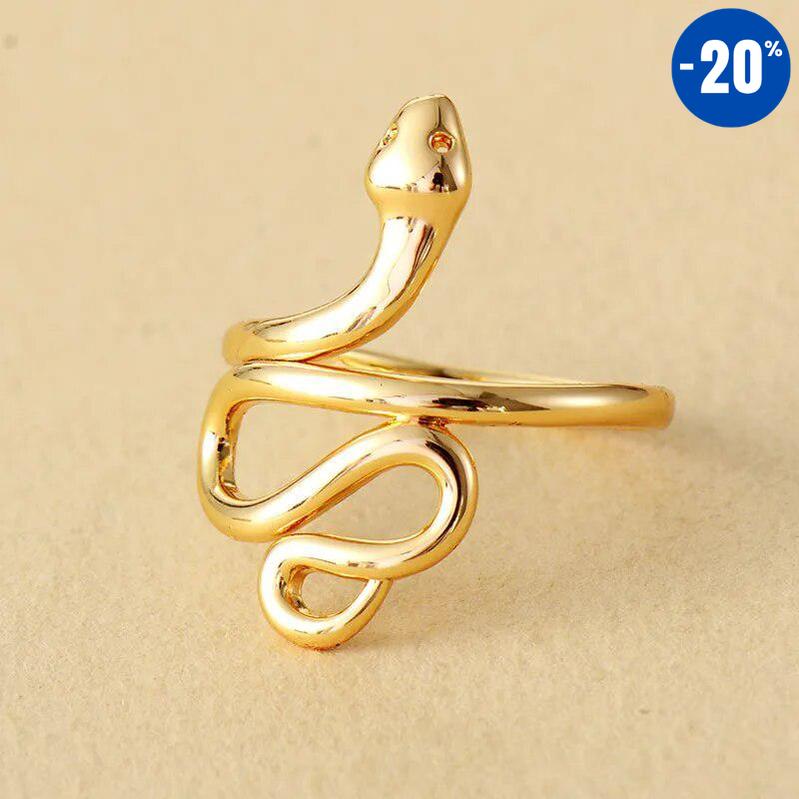 Bague en forme de serpent en plaqué or