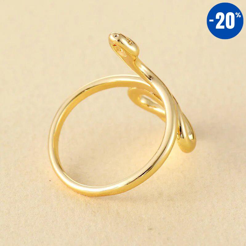 Bague en forme de serpent en plaqué or