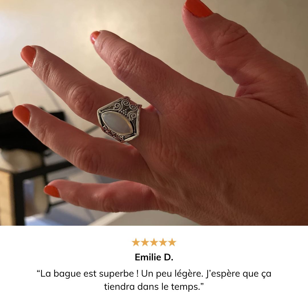 Bague goutte d'eau bohème