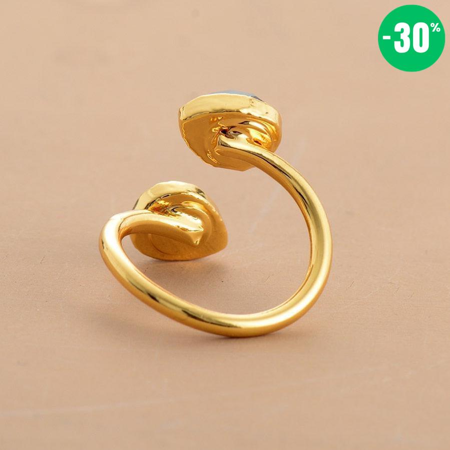 Bague réglable deux pierres en Labradorites