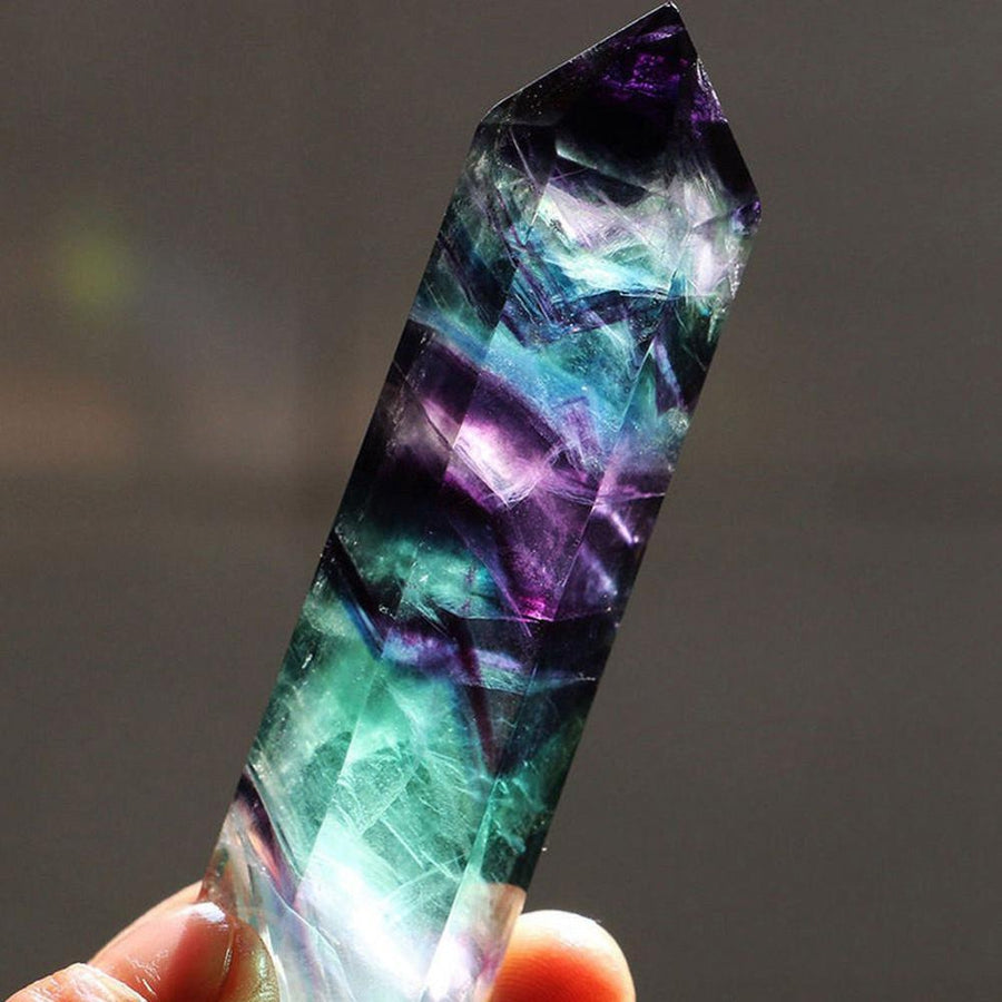 Baguette «énergie positive» hexagonale en fluorite