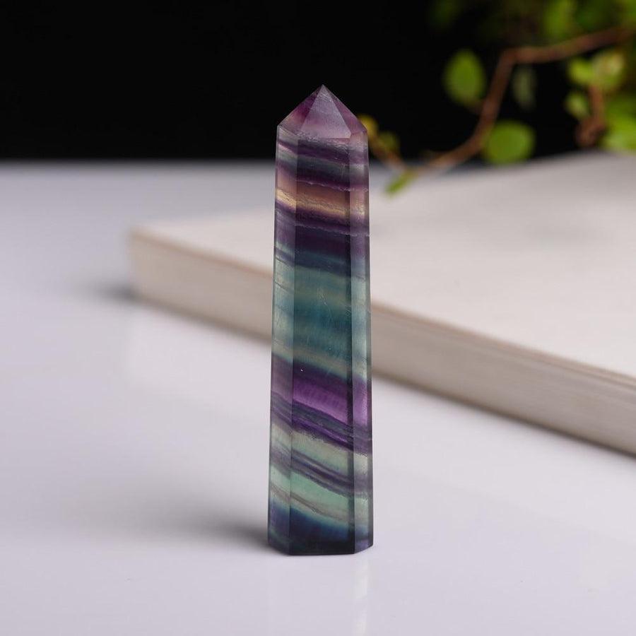 Baguette «énergie positive» hexagonale en fluorite