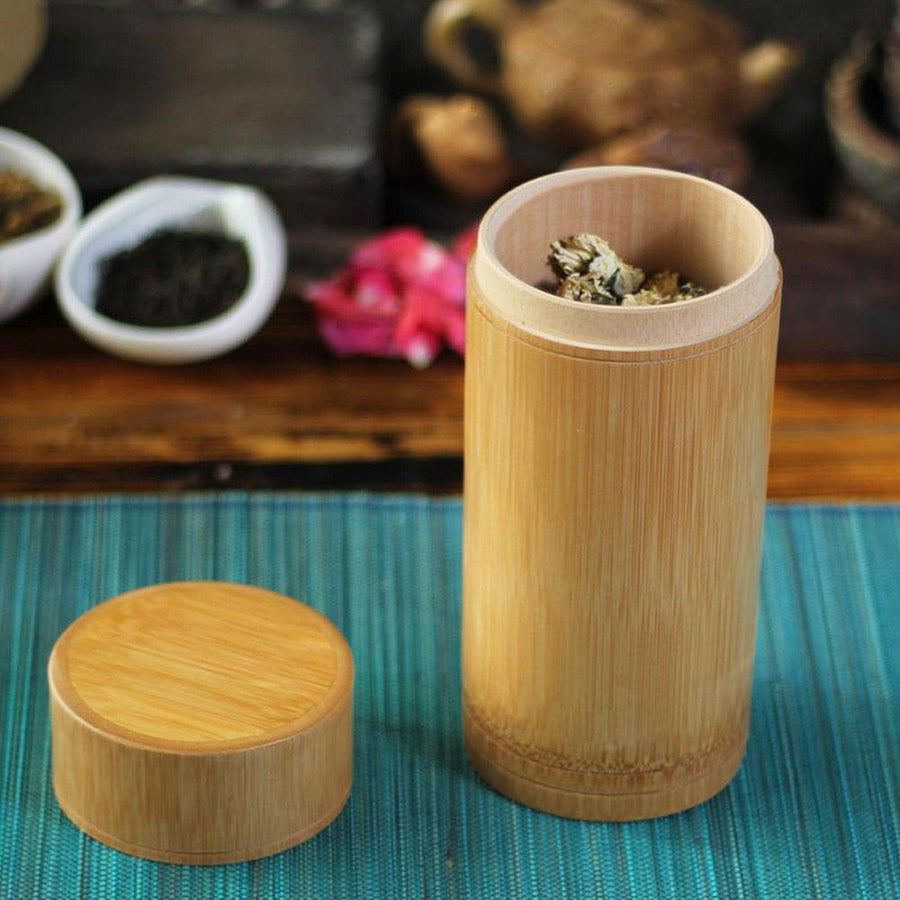 Boîte à thé en bambou 8 compartiments Coffret sachets thé vrac