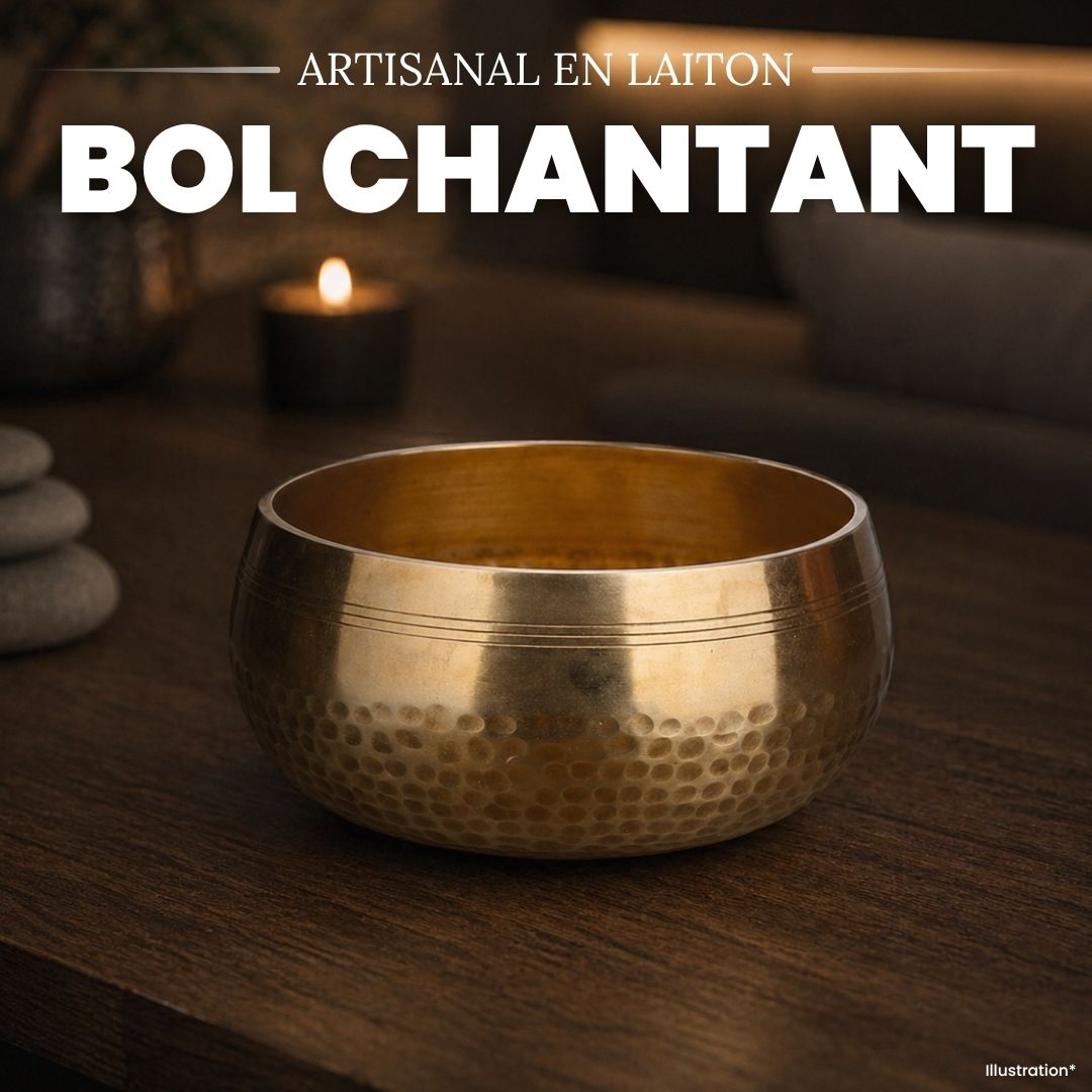Bol chantant en tibétain artisanal en laiton