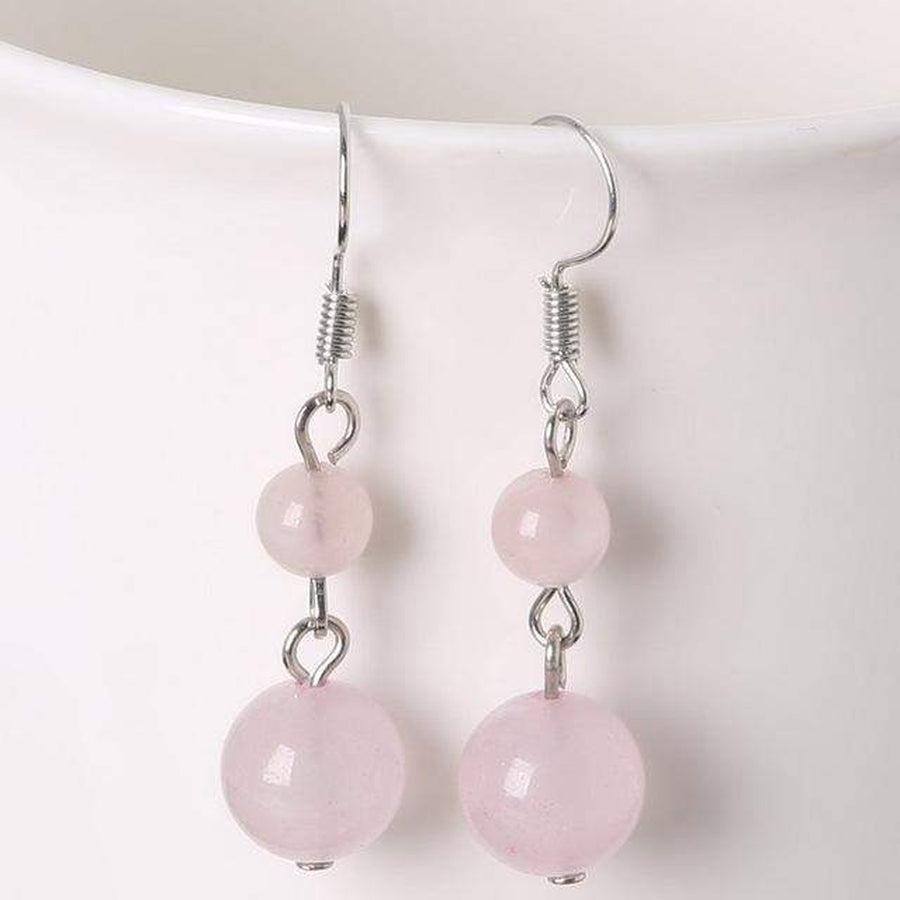 Boucles d'oreilles boules en pierres